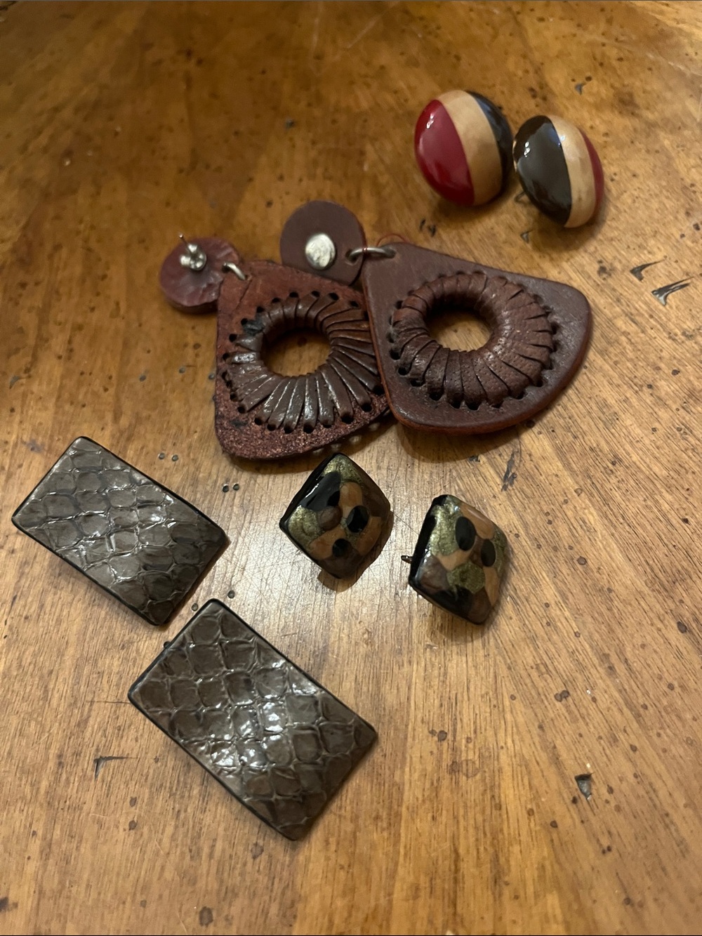 Earth toned earrings - 4 sets